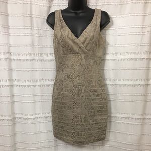 Express fitted snake pattern dress